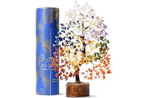 Anima Premium Crystal Tree of Life – 7 Chakra Tree for Healing, Harmony, Positive Energy, Luck & Manifestation – Includes Guidebook & Gift-Ready Packaging – Ethically Handcrafted in India by Women