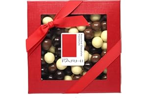 Rita Farhi Milk Dark and White Chocolate Coated Hazelnuts in a Luxury Gift Box 200 g - New Palm Oil Free Recipe