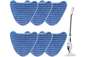 VILLAPOOL 2-Fibre Pads Compatible with Vax Steam Mop, Vax Steam Cleaner Pads S85-CM, S86-SF-CC, S86-SF-C, S85-SF-R, Wet/dry Reusable Floor Mop Steamer pads, 6 Pack Replacement for 1-1-132319-00