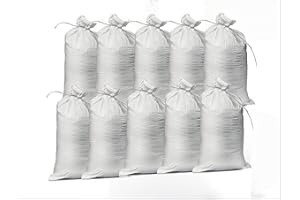 FLOCORO 10x Sandsäcke 60x40cm für Hochwasser - Sandsack leer mit Zugband zum Befüllen Hochwasserschutz, Transportsack, Schuttsäcke, Säcke für Bauschutt, Bauschuttsäcke