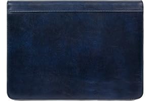 ‎TIME RESISTANCE Leder Schreibmappe A4 - Konferenzmappe für Herren - Organizer Mappe - Stylische Aktenmappe - Blau - Time Resistance