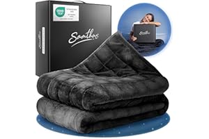 Samthus Gewichtsdecke 135x200cm 7kg Sherpa Fleece - Oeko-Tex Zertifiziert - Therapiedecke & Entspannungsdecke - Besser schlafen mit unserer schweren Bettdecke - Weighted Blanket - Schwarz