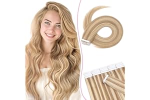 SEGO Pro Extension Biadesive Capelli Veri 20pz 45cm #12/613 Marrone Oro/Biondo Chiarissimo Capelli Umani Remy Extension Capelli Veri Biadesivo Tape in Human Hair Extension (30g)