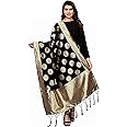 Jaanvi fashion Women's Bandhani Floral Woven Silk Dupatta With Zari Work