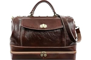 Time Resistance Maletín Médico Profesional de Cuero, Maletín de Médico Estilo Vintage, Ideal para Doctores y Enfermeras, Bolso Hombre de Cuero