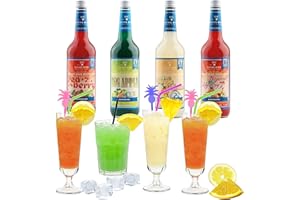 FLYING BIRD DRINKS & MORE Cocktail Sirup Set für 68 alkoholfreie Cocktails | 4 Flaschen Premix à 0,7 Liter mit allen Zutaten | Einfach Saft auffüllen, fertig