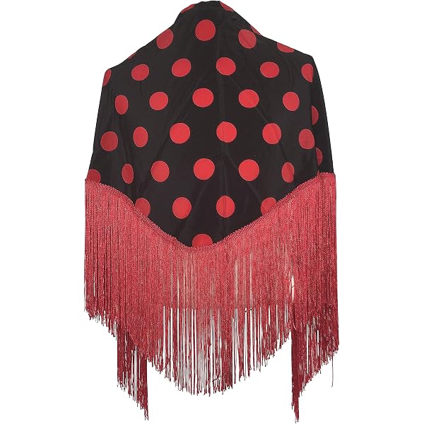 BEAUTELICATE Spanischer Flamenco Schal – Bedrucktes Tuch Mit Fransen, 120x120 Cm, Für Tanz & Kleider
