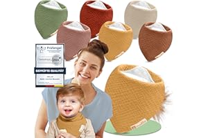 Mallie® Musselin Lätzchen Baby im 6er oder 8er Set | Als Bibs, Dreieckstuch Baby, Baby Lätzchen | Musselin Halstuch Baby, Musselintücher Baby und Babylätzchen | Sabberlätzchen Baby Halstücher Baby