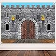 Tranqun Medieval Party Decorations Medieval Castle Backdrop Knight Decorations Castle Wall Backdrop Keepers of The Kingdom VBS Decorations for Medieval Themed Party Supplies (7 x 5 ft)