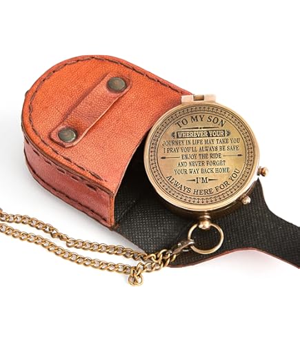 Personalized Portable Compass Custom Text Mini Waterproof Luminous Function Survival Gifts For Men Women Hiking Camping Hunting Map Navigation Tool (Compass