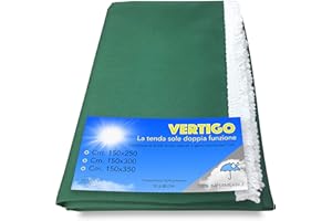 TEX FAMILY TENDA SOLE VERTIGO da esterno GIARDINO balcone VERDE UNITO impermeabile e idrorepellente - Cm. 150 x 300