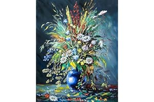 TISHIRON Vintage Vase Paint by Numbers for Adults Flowers Paint by Number Kits on Canvas with Brushes Abstract Acrylic Painting Canvas Gifts for Home Wall Decor 16"x20"(Frameless)