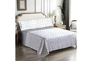 IN NICE Juego de Sabanas 3 Piezas 150x200 - Poliéster Microfibra - Sábana Bajera, Sábana Plana y 1 Funda de Almohada(Cama 150, BARBATE Gris)