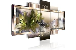 CUADROS B&D XXL murando - Tableau Décoration Nature 200x100 cm 5 Parties - Impression sur Toile Cadre en Bois Salon Chambre Déco Murale Tableaux Maison Bureau Cuisine - Fleur Artistique Abstraite b-C-0153-b-o