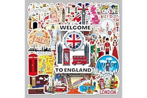 KADERAS 50 Londyn Naklejki, Anglia Wielka Brytania Autobus Czerwone Naklejki Podróż na Butelki Wody Laptopy Deskorolka Kubki Rowerowe Album Scrapbooking