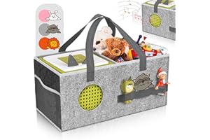 Heldenzimmer - Tonie Tasche Grau für Toniebox mit Waschbär - Sichere Tonie Box Aufbewahrung in Toniebox Tasche für bis zu 20 Figuren