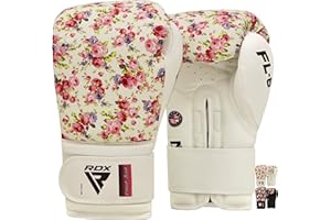 RDX Femme Gants de Boxe Muay Thai d'entrainement, Maya Hide Cuir, Sparring Kickboxing MMA Boxing Gloves, Gants pour Sac de Frappe Training, Adulte 8 10 12oz