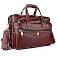 HAMMONDS FLYCATCHER Men's Original Bombay Leather 15.6 inch Laptop Messenger Bag (L=16, B=6.75, H=11 inch) LB175- Brown