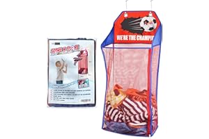 DS Brands Kids Laundry Basket Storage Bin For Bedroom| Over Door Collapsible Light Up LED Basketball Washing Baskets Hamper Hoop For Children- Stocking Fillers Kids Boys Room Decor Gifts Accessories