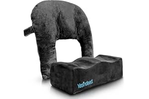 YESINDEED Brazilian Butt Lift Pillow + Back Support Cushion – Dr. Approved BBL Foam with Carrying Bag and for Post Surgery Recovery Comfortable Firm Cushions Set, Black