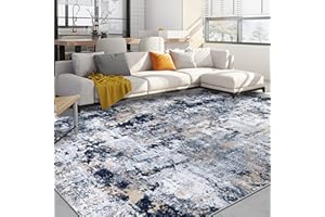 Capslpad Niebieski, abstrakcyjny dywan do salonu, 200 x 300 cm, antypoślizgowy, z krótkim włosiem, sztuczna wełna, nadaje się do prania, minimalistyczny dywanik nocny, do salonu, sypialni, biura