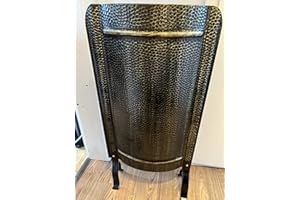 ADOROSOL VERTRIEBS GMBH Ofenschirm mit Füßen altmessing schwarz Gold gehämmert Hitzeschutz