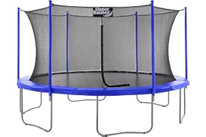 Upper Bounce Premium Trampoline With Enclosure Set Equipped With Easy Assembly Feature | Outdoor Plum Trampoline With Safety Enclosure Net, Ultra Durable Foam Mat And Safety Pads