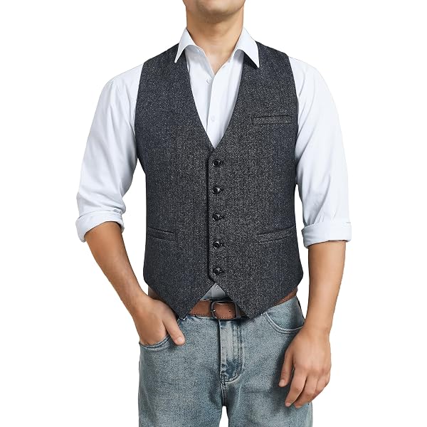 Gilet De Costume Vintage Pour Homme - Style Tweed, Boutonnière - Sans Manches - Pour Mariage, Fête De La Bière, événement élégant