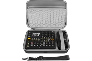 GEEKRIA Audio Interface Carrying Case, Compatible with Elektron Digitakt II/Digitone II/Syntakt 12 / Analog Heat MKII/Hard Shell Travel Bag (Dark Gray)