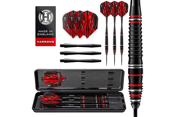 Fléchettes Noires en Alliage de Haute qualité Fire | 21g, 22g, 23g et 24g| Comprend des Arbres Speedline et des ailettes de feu de 100 microns