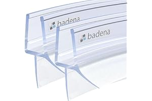 Badena® Duschdichtungen für Duschtüren gebogen I Ersatz Dichtung 6mm 8mm Glastür I Duschtürdichtung Wasserabweiser mit Dichtlippe I Dichtung Duschwand Badewanne Duschkabine I Duschabdichtung 2x80cm