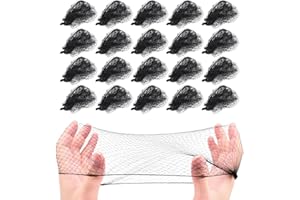 Desenda 20 PCS Bun Hair Nets Women Stretchy Lightweight Elastic Edge Mesh Invisible Hairnets for Ballet Bun, Gymnastics, Dance, Sleeping, Kitchen Food Service (Black)