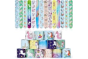 yumcute Lot de 24 bracelets à clip pour enfants, accessoires de fête, fournitures pour enfants, cadeaux et sacs de fête d'enfants (licorne 24)