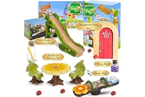 FAIRY DOOR KINGDOM Fairy Garden Accessories Kits for Children with Fairy Door and Ornaments to Create an Magical Fairy Garden for Indoor and Outdoor