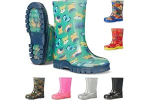 JUJU Factory Warehouse Wellies for Kids | Waterproof Childrens Welly Boots | Easy Pull On Style | Durable and Comfy Materials