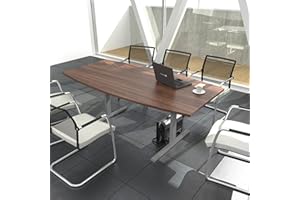 ‎WEBER BÜRO Weber Büroleben GmbH Easy Konferenztisch Bootsform 180x100 cm Nussbaum Besprechungstisch Tisch, Gestellfarbe:Silber
