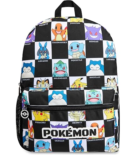 Zaino Pokemon Pikachu Roxy 32x40 Cm | Grande E Spazioso Con Portamonete Incluso Per Scuola E Viaggi