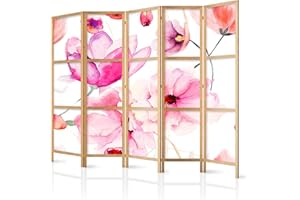 ‎MURANDO murando - Paravent Innen Raumteiler Holz Blumen 225x172 cm 5-teilig Japanische Trennwand Raumtrenner Room Divider Mobiler Sichtschutz Spanische Wand Raum Abtrennung Japan p-B-0010-z-c