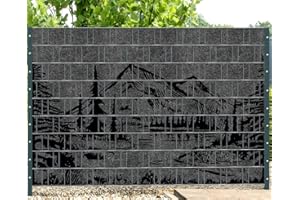 PerfectHD Zaunsichtschutz - Sichtschutz mit Motiv - Florenz Forest 1 - Sichtschutzstreifen für Doppelstabmattenzaun - 9 Streifen - 19 cm breit - 24 Varianten