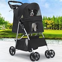 HIPET Hondenbuggy Senna Zwart - Hundewagen Für Kleine Hunde Bis 15kg
