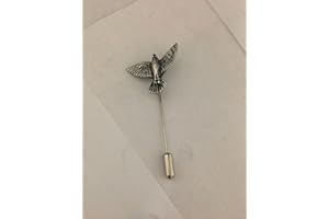 PRIDEINDETAILS Merlin Bird R182 Pewter Motif on a Tie Stick Pin, hat, scarf, collar, coat