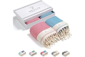 ‎MEVLYS TURKISH COTTON MEVLYS Saunatuch Hamamtuch [2er Pack] Strandtuch Saunahandtuch Badetuch Duschtuch Strandhandtuch Picknickdecke Yogatuch Baumwolle Extra Leicht Damen&Herren (Kirschblütenrosa/Türkis)