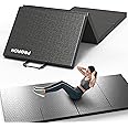 PROIRON Gymnastics Tumble Folding Exercise Mat - 6/8 ft Long Non Slip PU Leather - High Density 4cm Thick Foam - Gym mat with Carry Handles -Home Yoga Pilates Fitness Workout Crash Mat (Black)