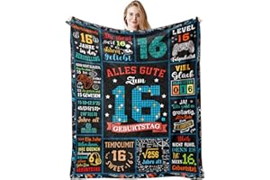 Jinmaple 16 Geburtstag Junge, 16. Geburtstag Junge, Geschenke für 16 Jährige Jungs, Jungs Geschenke 16 Jahre, Geburtstag/Geschenk 16 Jahre Junge, Deko 16 Geburtstag Junge, Sweet 16 Decke 150x130CM