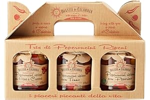 Delizie di Calabria Kraft Peperoncini Ripieni Trio di Peperoncini Farciti - Pacco da 3 x 170 gr