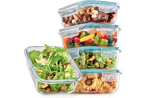 Praknu 4 Matlådor Glas 500 ml - Matlåda Glas med Lock - Matbehållare Set | Läcksäkra för soppor och såser, lufttäta lock, stapelbara, BPA-fria, glasbehållare tål diskmaskin, ugn, frys och mikrovågsugn