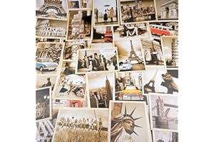 ZPPLD 32 Carte Postale Vintage/ Anciennes,Cartes Postales Rétro,Affiches de Films Européens et Américains, Cartes Postales Architecturales(14 x 10 cm)