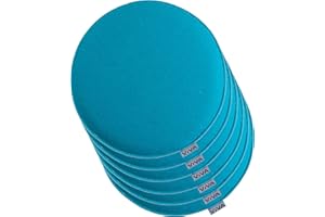 Brandsseller Cojín de fieltro redondo acolchado para silla, diámetro de 35 cm, paquete de 6 unidades, color turquesa