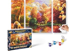 Schipper 609260650 Malowanie według numerów - Indian Summer - malowanie obrazów dla dorosłych, łącznie z pędzlem i farbami akrylowymi, tryptyk, 50 x 80 cm