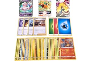 GECO Karty Pokemon - 50 różnych kart Pokemon, w tym rzadka karta V, VMAX lub VSTAR oraz Reverse Holos - angielski